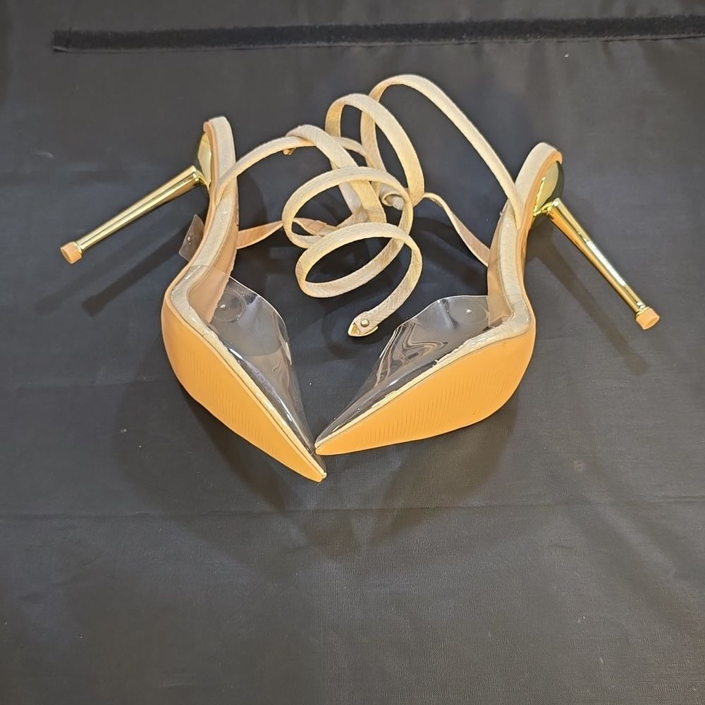 BRAND NEW KAYLEEN BY LOS ANGELES NACYY-5 CLEAR SPIRAL STRAP SPIRAL STRAP SHOE - Picture 15 of 16